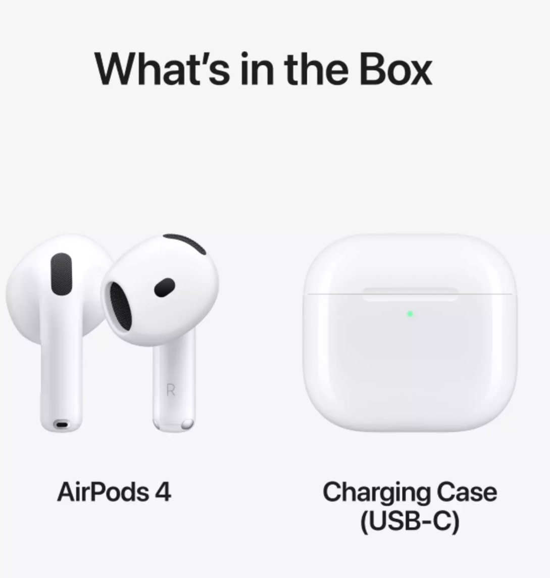 Apple AirPods 4 (ANC) with USB-C Charging Case (4th Generation) Wireless White
