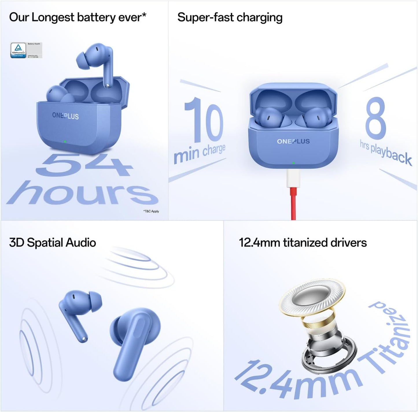OnePlus Nord Buds 3r TWS Earbuds up to 54 Hours Playback, 2-mic Clear Calls, 3D Spatial Audio, AI Translation, 12.4mm Drivers, Dual-Device Connectivity, 47ms Low Latency - Ash Black