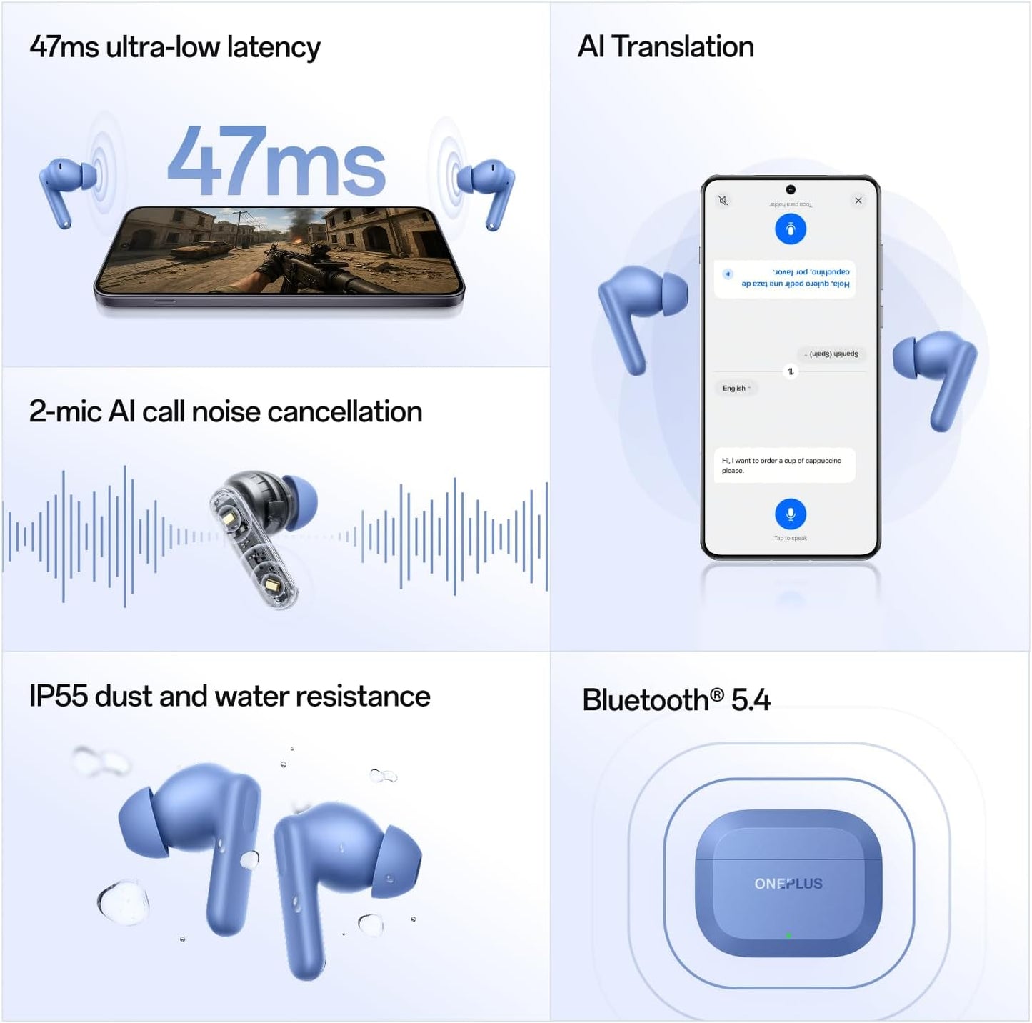 OnePlus Nord Buds 3r TWS Earbuds up to 54 Hours Playback, 2-mic Clear Calls, 3D Spatial Audio, AI Translation, 12.4mm Drivers, Dual-Device Connectivity, 47ms Low Latency - Ash Black